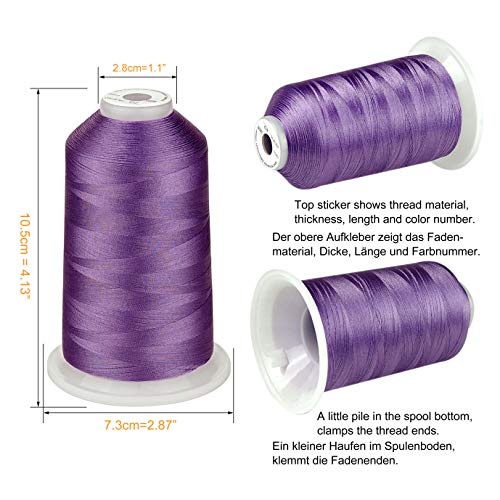 Simthread Machine Embroidery Thread 5000M King-Spools Purple Colors for Brother/Babylock/Bernette/Janome/Singer/Kenmore Sewing and Embroidery Machine - Image 2