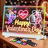 Lumi LED Drawing Board with 12 Markers, 13.7'x10' LED Note Board with Colors, 4 Modes & 7 Colors Acrylic Dry Erase Board with Light for Home, Office, Birthday and Christmas Gifts(White)