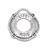 Original bei Onwomania Onwomania Charm Rettungsring Ring Schwimmen Anhänger Kette Armband Schmuckzubehör Bastelbedarf