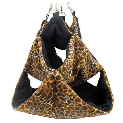 3 Tier Polar Tower (Giraffe) - Soft Fleece Hammock Nest Pouch - For Sugar Gliders, Hedgehogs, Chinchillas, Rats, Ferrets, Guinea Pigs, Rabbits, Hamsters, Squirrels, Parrots, Birds & Other Small Pets