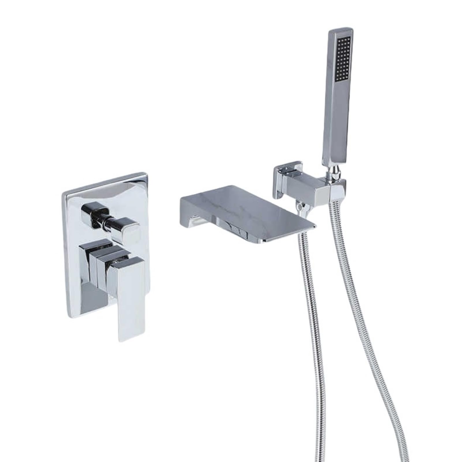 NZPOST Shower Bath Tub Chrome Waterfall Bath Tap with Shower Single Lever Tub Taps Bath Shower Mixer Tap S