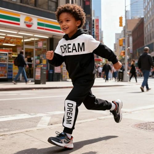 Image of 2-6T Toddler Baby Boy Clothes Color Blocking Hoodies + Pants Fall Winter Outfits