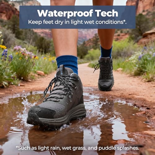 Image of NORTIV 8 Women's Hiking Boots Waterproof Lightweight Outdoor Trekking Non Slip Comfortable Camping Ankle Breathable Everyday Boot Armadillo FieldLite