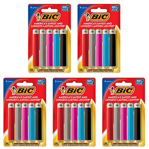 BIC Classic Lighter, Assorted Colors, 25-Pack (Packaging May Vary)