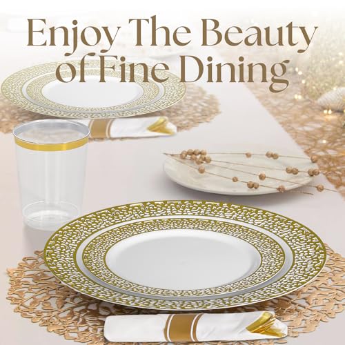 Zulzzy 350 STYLE2 Elegant Gold Plastic Dinnerware Set  thumb #5