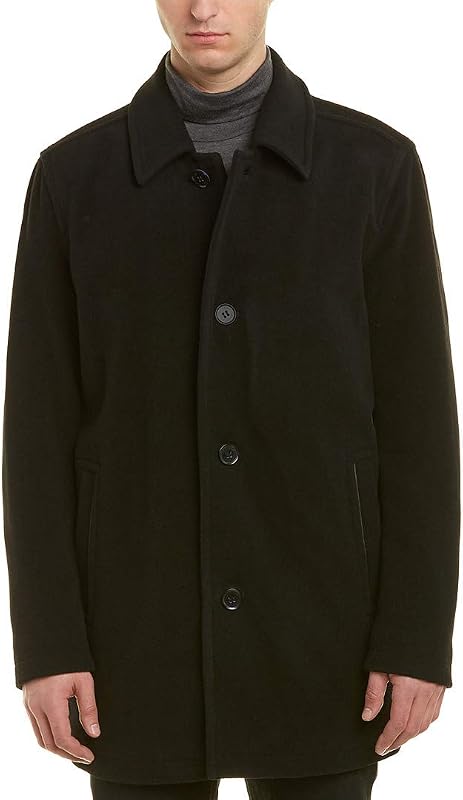Cole Haan Men's Button Up Wool Plush Car Coat