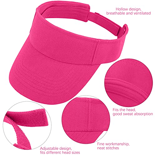 Cooraby 12 Pack Visor Cap Sun Protection Sports Visor Hats Summer Adjustable Wide Brim For Men And Women #TOP2