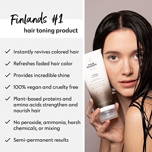 Image of FOUR REASONS Color Mask, Coffee (27 Colors) - Hair Gloss & Color Depositing Conditioner - Semi Permanent Hair Toner for Color-Treated Hair Color For Women - Vegan & Cruelty-Free - 6.76 fl oz