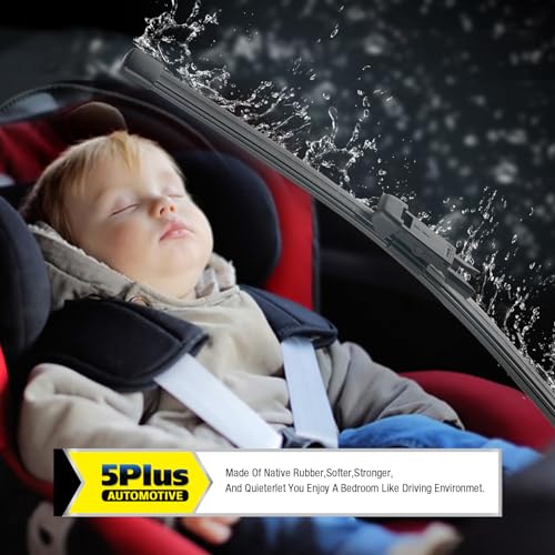 Image of 5 PLUS 15 Inch Rear Wiper Blade Replacement for Porsche Macan 2020-2015 Panamera 2016-2010 / Ram ProMaster City 2021-2015 / Land Rover Range Rover Sport 2022-2017 BACK Windshield Wiper Blade (A381H)