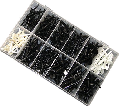 KS Tools 420.0905 Trim Clips Assortment Plastic Rivets (235 Pieces), Mehrfarbig, Small - Image 3