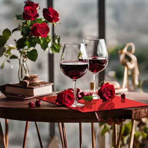 Image of 2 Pcs 12 x16 Inch Red Acrylic Mirror Sheet, 1 /8 Inch Thick Opaque Glossy Mirror, Plexiglass Mirror Sheets with Protective Film, Rigid Mirror Acrylic Sheets for Sawing, DIY, Laser Cutting and Engraving