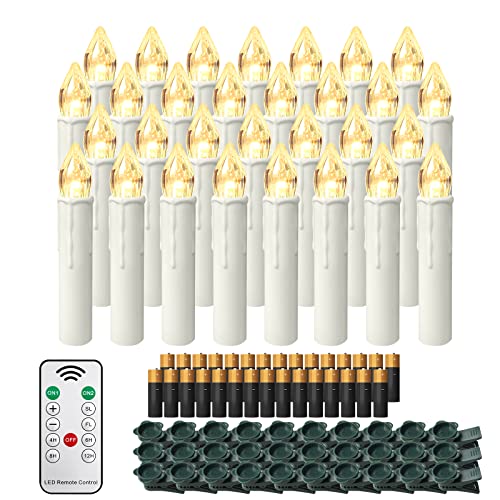 HENGMEI 40 Stück LED Kerzen Weihnachtskerzen Kabellos Warmweiß mit...