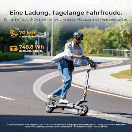Ausom L1 – ABE, 70 km Reichweite, 500 W, Doppel-Dämpfung, 10″ – Bild 3