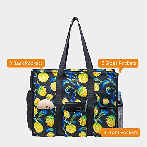 Image of TOPDesign Utility Water Resistant Tote Bag with 13 Pockets, Zipper Closure