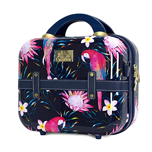 World Traveler Chariot Gatsby Vintage Style 2-Piece Hardside Carry-On Retro Train Case Spinner Luggage Set - Parrot3