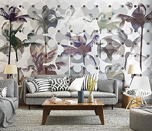 Papier peint mural grand format 3D plante exotique salon - 2