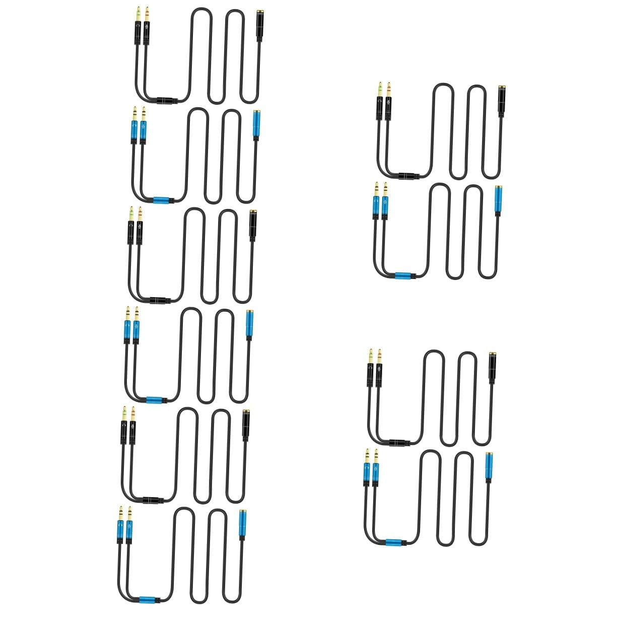 OSALADI 10pezzi Splitter Audio Adattatore Per Cuffie e Microfono Compatibile Computer e Smartphone Design e Facile Installare