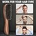 O BRUSHZOO Boar Bristle Hair Brush for Men, Black Walnut Hairbrush for Short Fine Thick Hair, Slick Back Hair Brush for Smooth Detangle Style, Beard Mustache Brush for Men