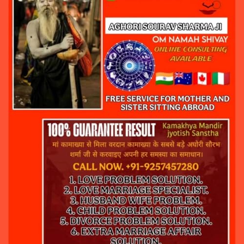 Most Powerful Vashikaran specialist in Aghori Sourav Sharma ji +91-9257457280 cover art
