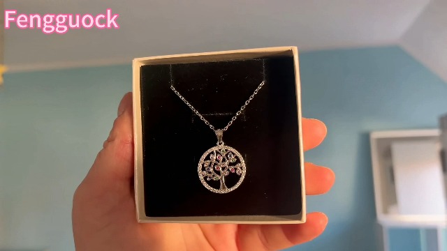 Collana con Ciondolo Albero della Vita in Argento 925 e Vetro
