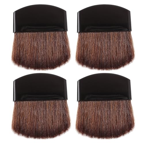 MAGICLULU Make-up Pinsel Set 4 Stück Mini Flacher Puder- & Rouge-Pinsel Für Präzises Auftragen Von Gesichtspuder Und Rouge