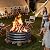 Greesum 36 Inch Diameter Camp Fire Pit Ring/Fire Ring, Outdoor Round Galvanized Firepit for Bonfire Parties and Campfires in Gardens, Courtyards, Beaches, Grass, Silver (3x3x1 FT)