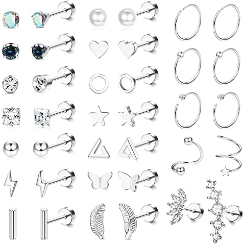 JeweBella 19 Pairs Hypoallergenic Earrings Set Cover