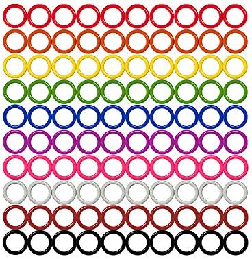 Colorful Iron O-Rings & Stitch Ring Markers for Knitting/Crochet/etc, (Includes 10 Colors, for Knitting/Crochet/etc (Small (Internal Diameter 9mm), 100pcs)