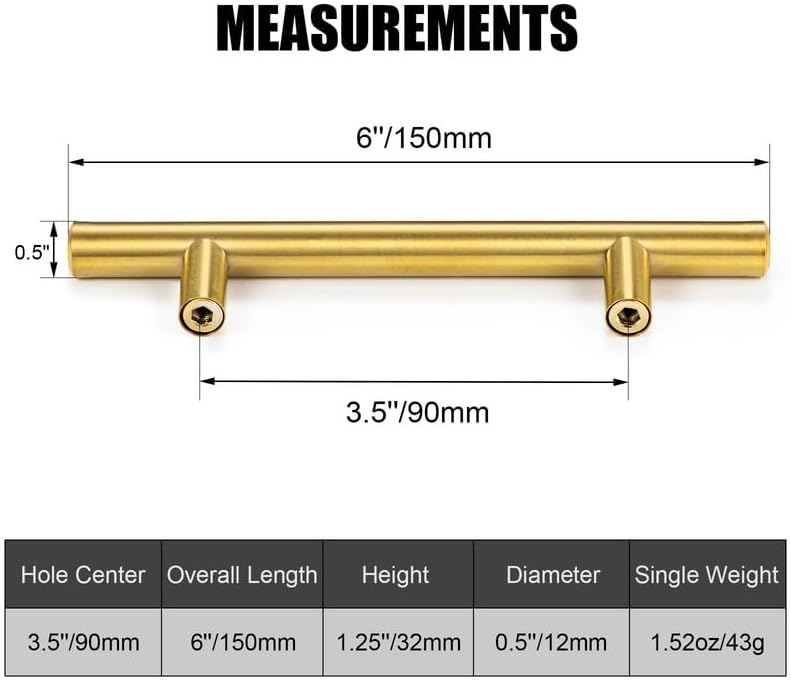 Miniatura 2 de CZC HOME Paquete de 5 tiradores de gabinete de acero inoxidable de 6 pulgadas, tiradores de cajón centrales de 3.5 pulgadas para cajones de cocina,