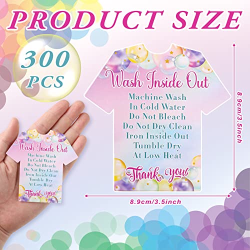 Sinmoe 300 Pieces T Shirt Washing Instructions Cards Customer Direction Shirt Care Wash Instructions Cards Small Business Supplies for Home Business Gifts - Image 4