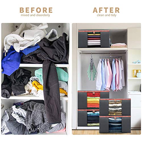𝐁𝐘𝐆 𝟏𝟎𝟎𝐋 𝐖𝐚𝐭𝐞𝐫𝐩𝐫𝐨𝐨𝐟 𝐂𝐥𝐨𝐭𝐡𝐞𝐬 𝐒𝐭𝐨𝐫𝐚𝐠𝐞 𝐁𝐚𝐠, Closet Organizer With Heavy-Duty 600D Fabric & Reinforced Handle For Comforters, Bedding,Blankets，Clothing，Pillows, Decorations Store，Extra Large Capacity,Pack Of 2(Gray) #TOP2