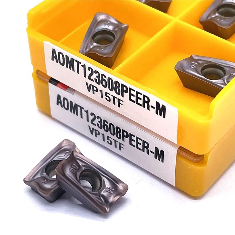 10 Uds AOMT123608-PEER-M VP15TF herramientas de torneado externo inserto de carburo herramienta de corte de torno inserto de torneado