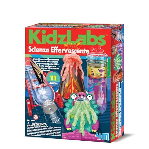 4M - Scienza frizzante | KidzLabs | Affascinanti esperimenti con aceto e bicarbonato di sodio | Scopri la scienza giocosa | Divertimento di apprendimento creativo | 68728