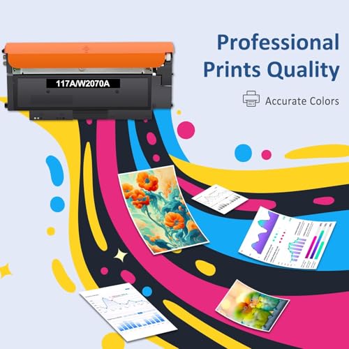 117A MFP 178nw Pack de 4 Cartouches Compatible pour HP 117A W2070A
