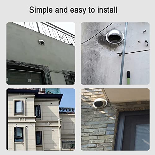 Extractor esférico de pared con rejilla de ventilación redonda antiobstrucción en acero inoxidable 4