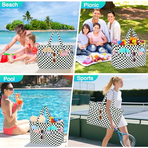 Image of HUANLANG Extra Large Beach Bag Waterproof Beach Totes Bags for Women Men,Pool Bag with Zipper Wet Pocket
