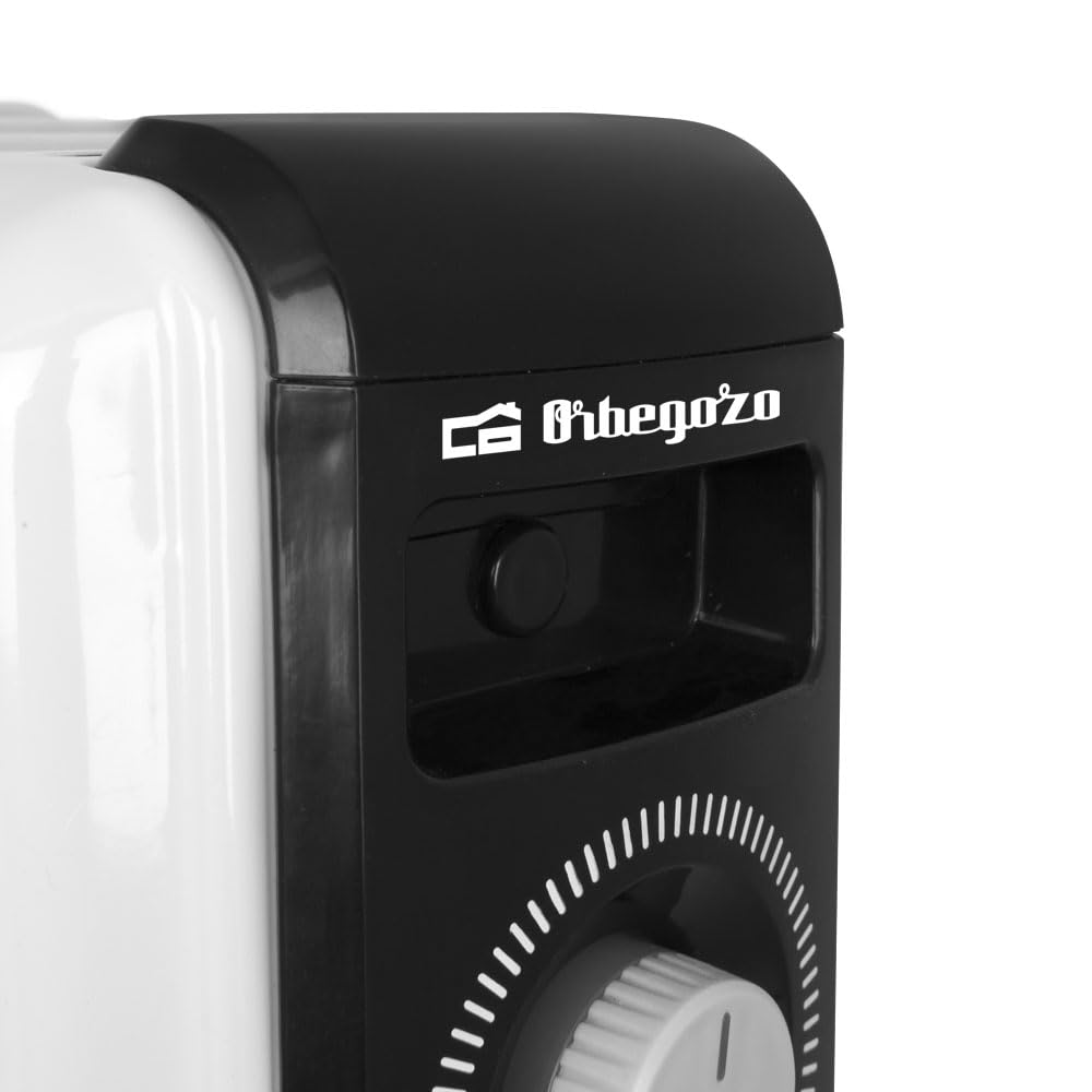 Orbegozo RF 1000, radiatore ad olio, potenza 1000 W, 5 elementi, termostato regolabile, luci LED, 2 livelli di potenza