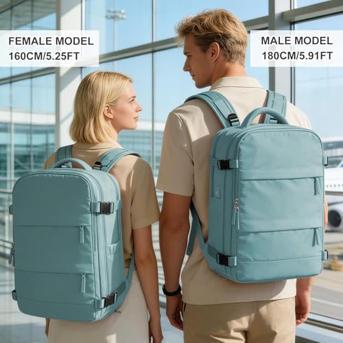Image of coowoz Vacuum Backpack Travel with Pump,Travel Backpack with Vacuum System For Women Men,Carry On Backpack,Hiking Backpack Waterproof Outdoor Sports Rucksack Casual Daypack,30L(Vacuum pump) Blue