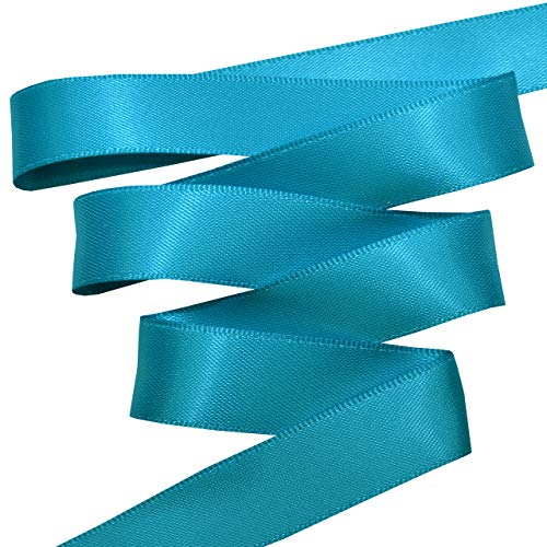 Image of Morex Ribbon 08816 /50-326 Double Face Satin Ribbon, 3 /8 inch x 50 Yd, Methyl Blue
