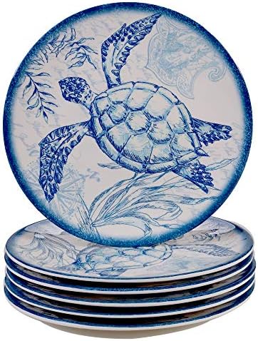 Certified International Oceanic 9" Melamine Salad/Dessert Plate, Medium, Set of 6