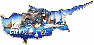 Kühlschrankmagnet, Motiv: Zypern, Karte, Kunstharz, Reise-Souvenirs, handgefertigt, Dekoration für Zuhause und Küche, Zypern, Geschenk