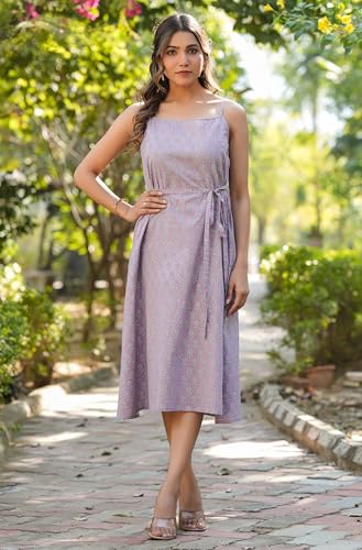 Image of Janasya Women's Pure Cotton Floral Printed A-line Kurta