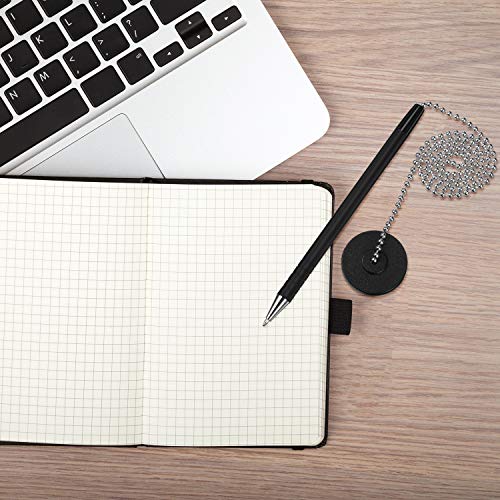 Outus 6 Pieces Reception Secure Pen With Counter Security Pen Chain And Pen Holder Adhesive, Black Ink #TOP1