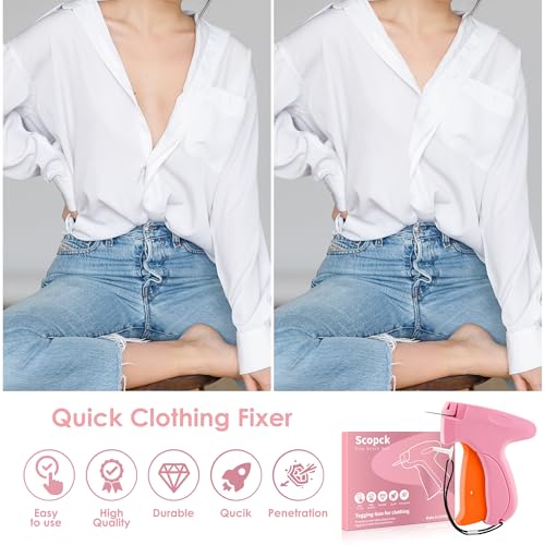 Image of Stitch Gun for Clothes - Handheld Stitch Gun Quick Clothing Fixer - Tagging Gun - Includes 6 Needle, 1000 Black Fasteners & 1000 White Fasteners