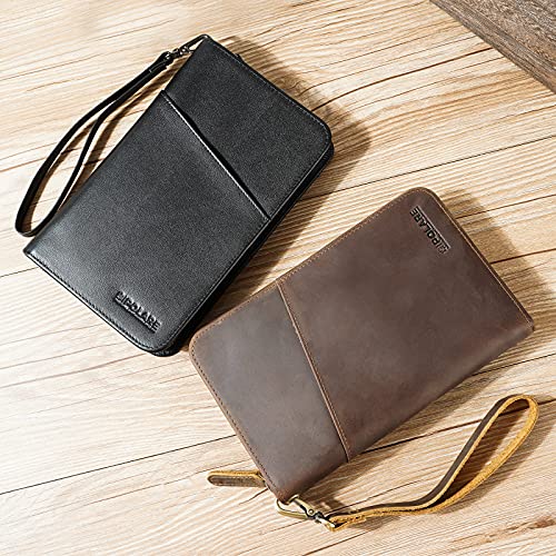 Polare Napa Leather Passport Holder Cover Case For Men And Women Rfid Blocking Family Travel Wallet Holds 6 Passports (Black) #TOP4