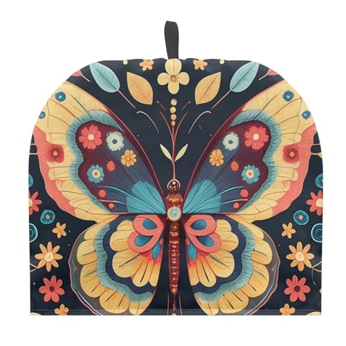 Image of ButterflyTea Cosy for Teapot Washable Tea Pot Cozy for Keeping Warm Black Cat Kettle Cover for Halloween Day Party Gifts,Dust Proof Breakfast Tea Pot Cover