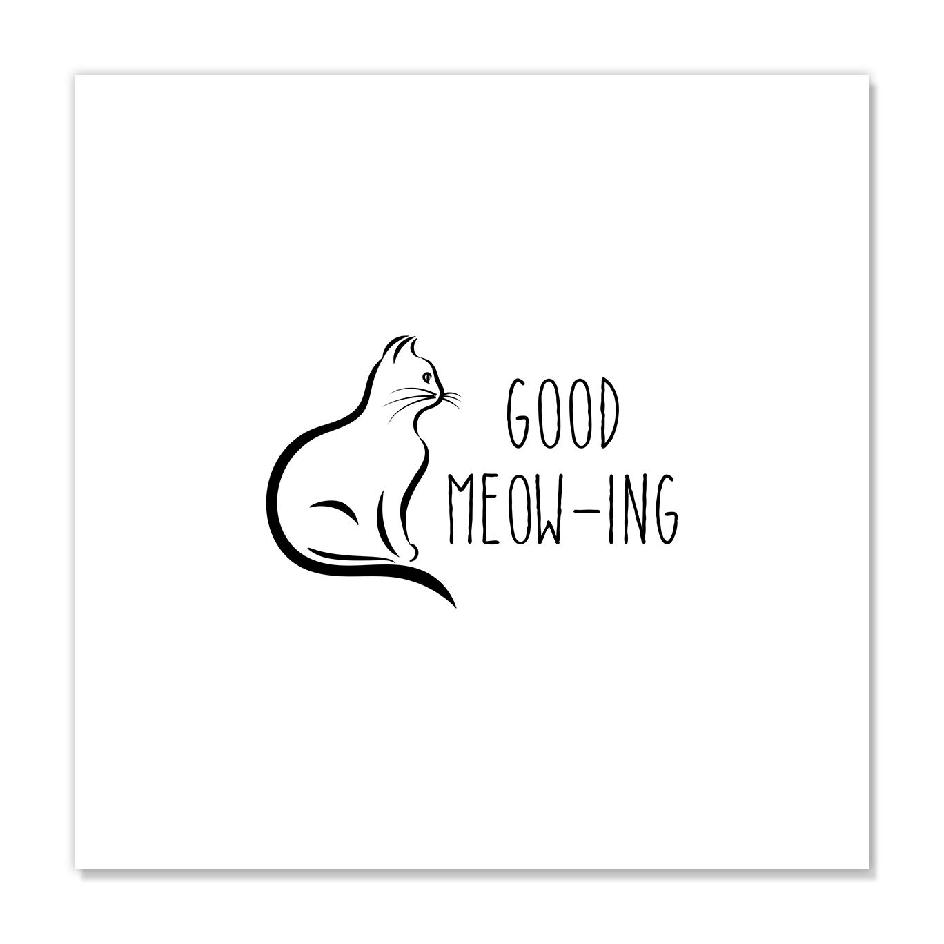 Buy Casa Fine Arts Good Meowing Black and White Funny Cat Quotes Wall