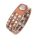 le temps des cerises femme  Damen-Armband aus Leder mit Nieten, Le Temps des Cerises