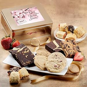Dulcet Gift Basket Gourmet Signature Variety of Pastries in an Elegant Assembled Tin Box, Unique Idea for Get Well and Thinking of You, Top Tin for Men & Women.