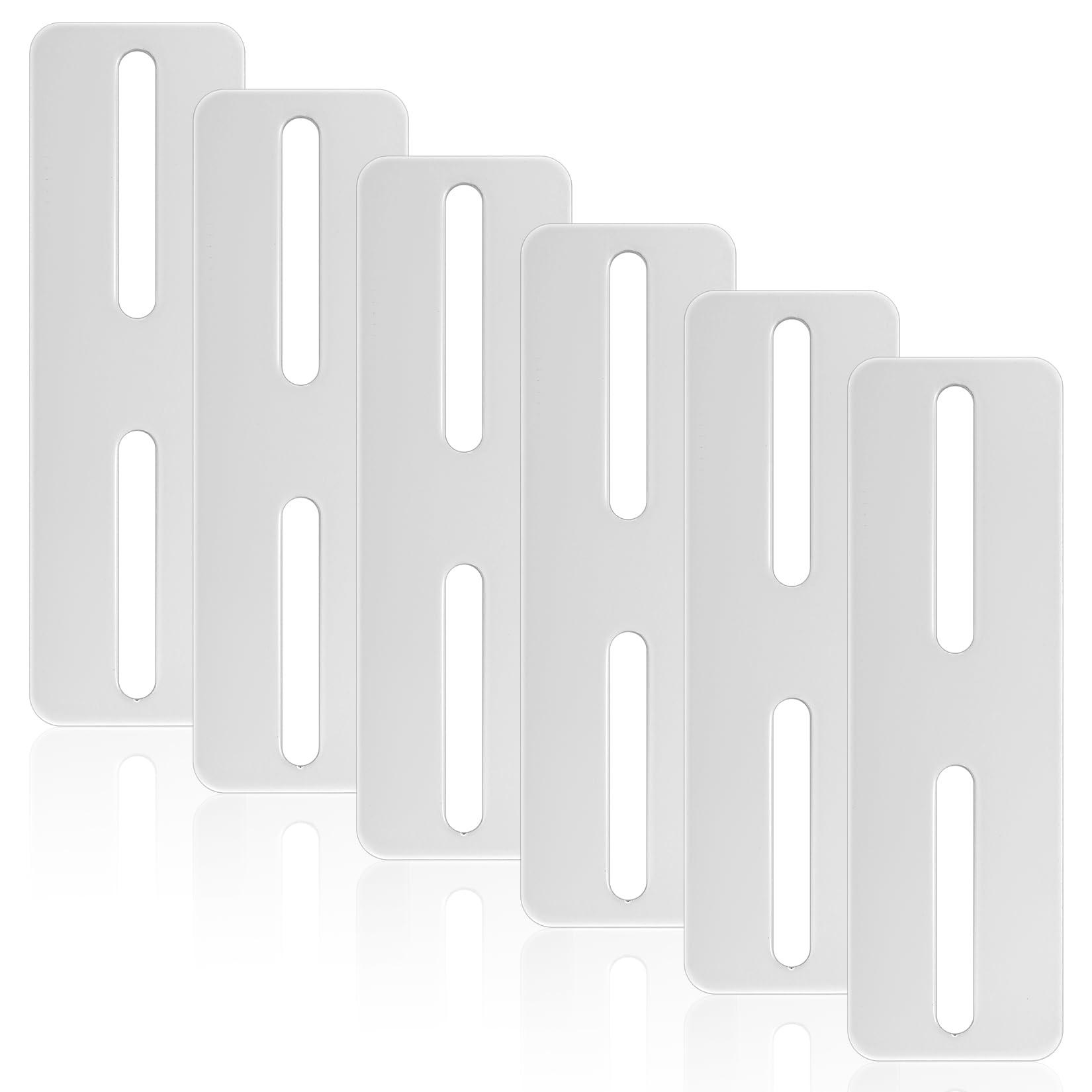 6 Piezas Conector Plano Ajustable De Acero Inoxidable - Placa Perforada De 11x1.9 Cm Para Muebles
